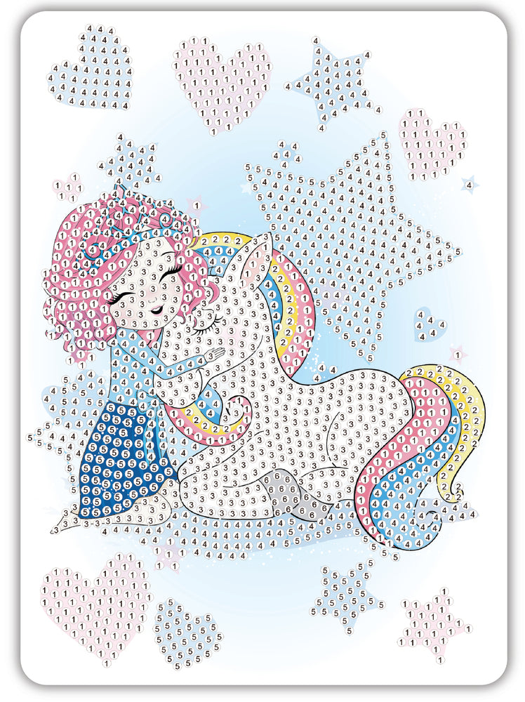 Diamond Art enhjørning/pige 13x18cm