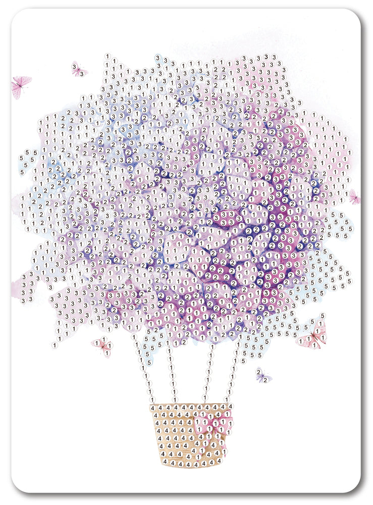 Diamond Art luftballon lilla hortensia 13 x 18 cm