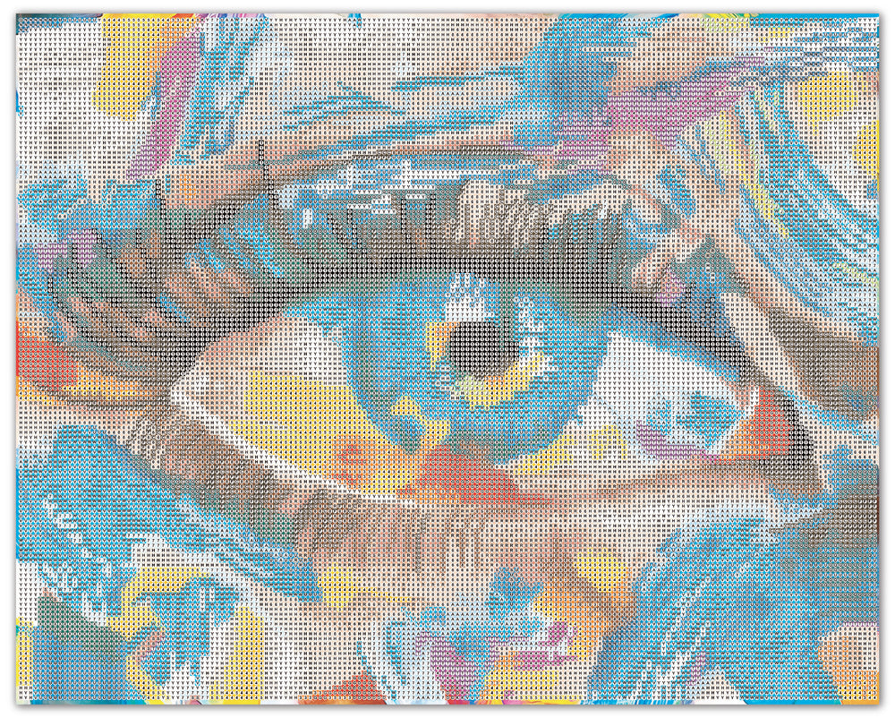 Diamond Art øje grafisk farverig 40 x 50 cm