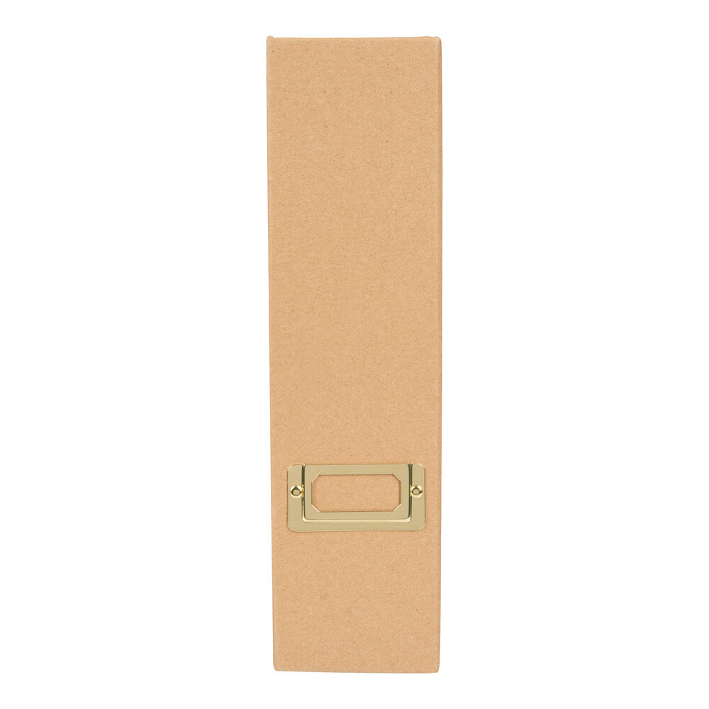 Tidsskriftskassette karton kraft A4 m/guld metalgreb