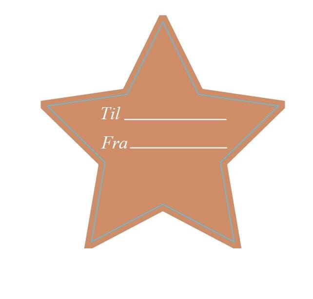 Gavemærke til/fra stickers jul rosegold stjerne rl a 500 stk