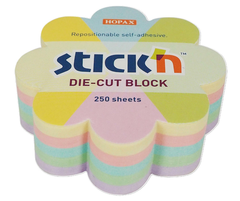 SELVKLÆBENDE STICK'N Notes BLOK Blomst pastelFARVER 250 ark