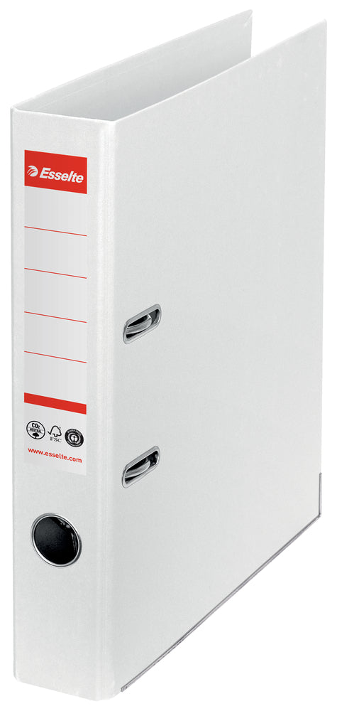 Brevordner Esselte No1 pap CO² neutral A4 50 mm ryg Hvid