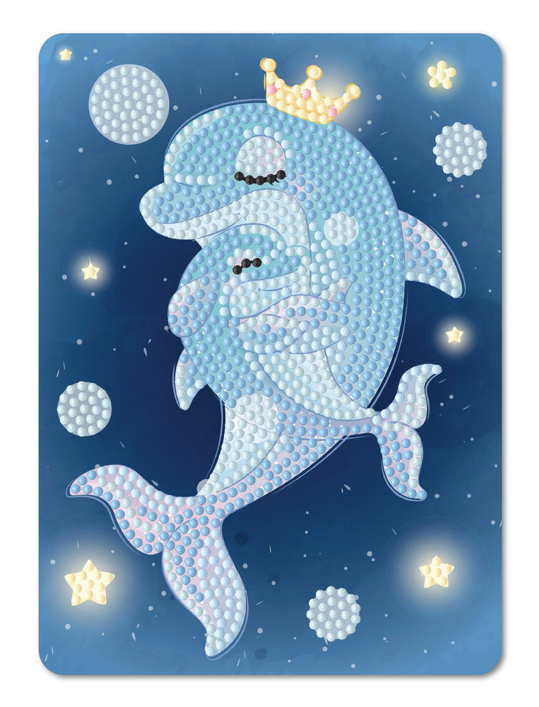 Diamond Art Delfiner krone/baby 13 x 18 cm