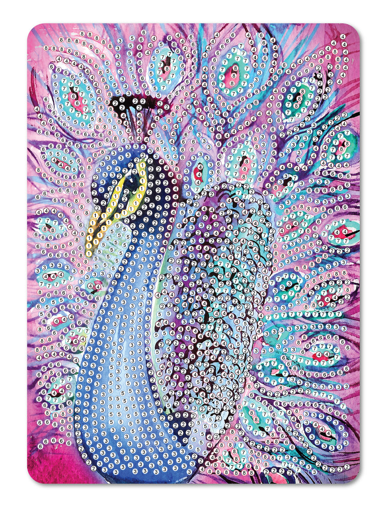 Diamond Art Påfugl 13 x 18 cm