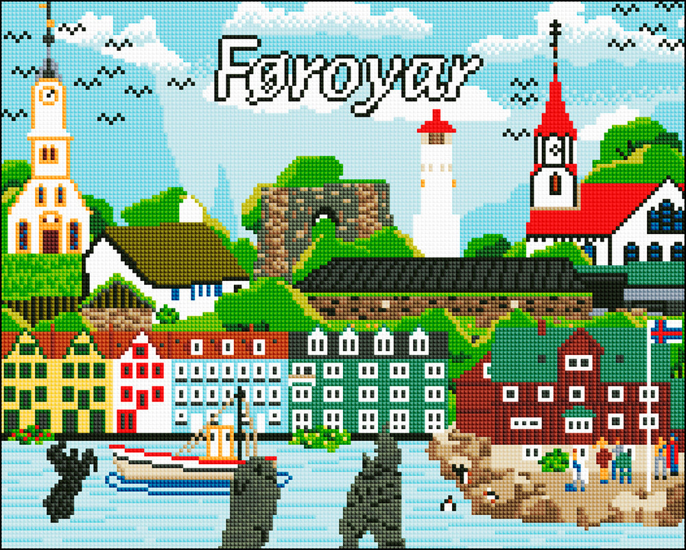 Diamond art lærred føroyar 40 x 50 cm
