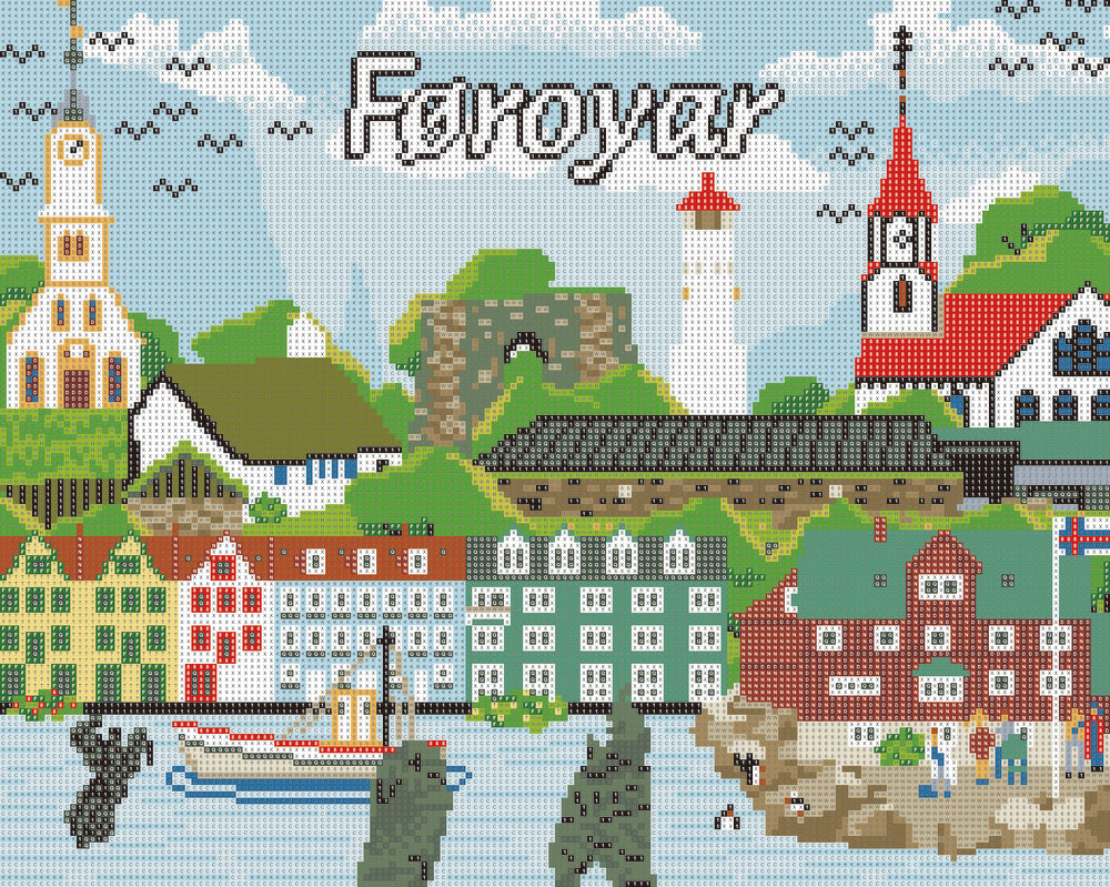 Diamond art lærred føroyar 40 x 50 cm
