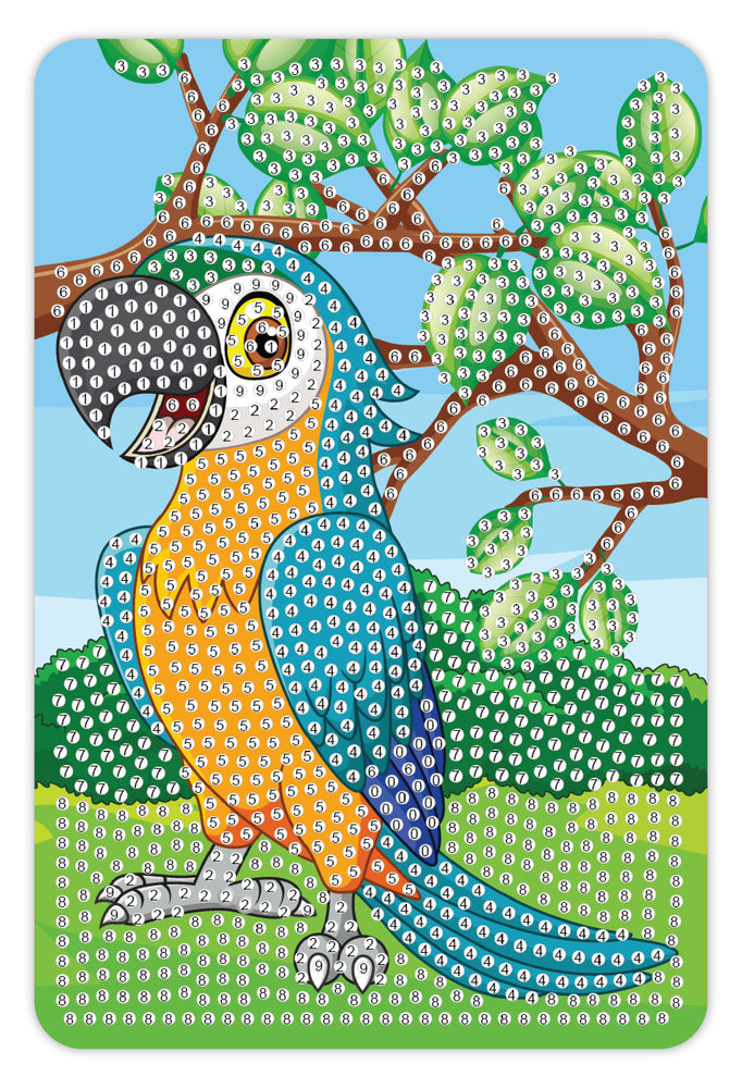 Diamond Art Papegøje 10 x 15 cm