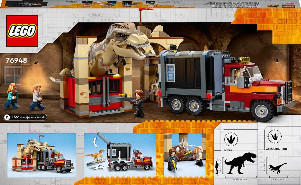 76948 LEGO Jurassic World T-rex og atrociraptor på dinosaurflugt