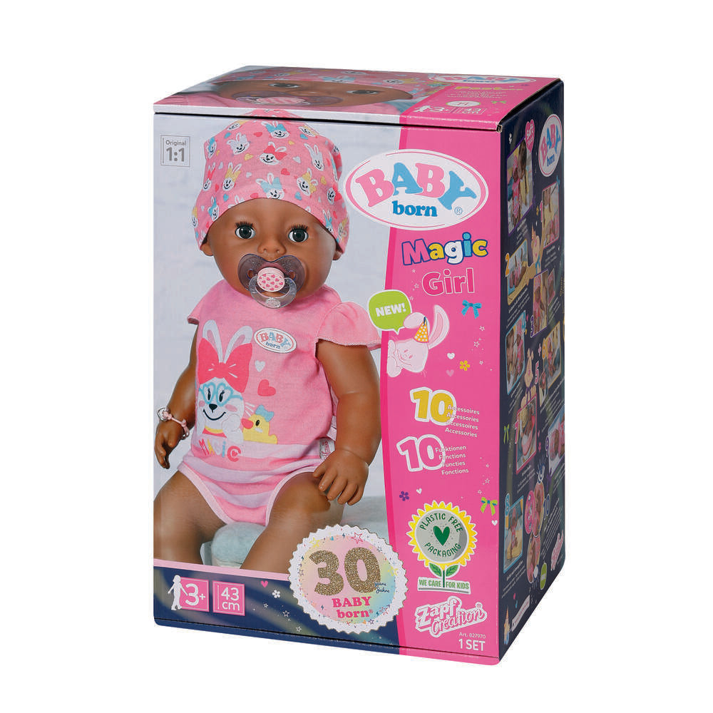 BABY born Magic Pige Brune Øjne Dukke 43 cm