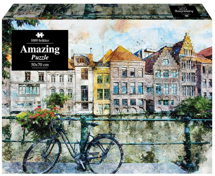 Puslespil Amazing 1000 brikker Cykel maleri