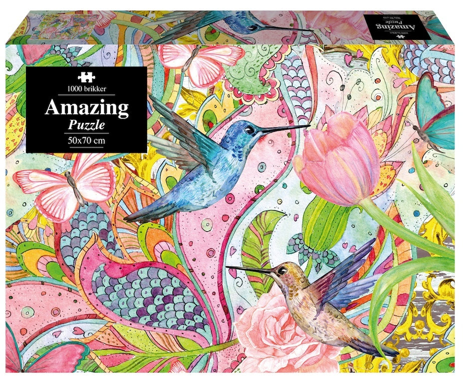 Puslespil Amazing 1000 brikker Kolibri Watercolor