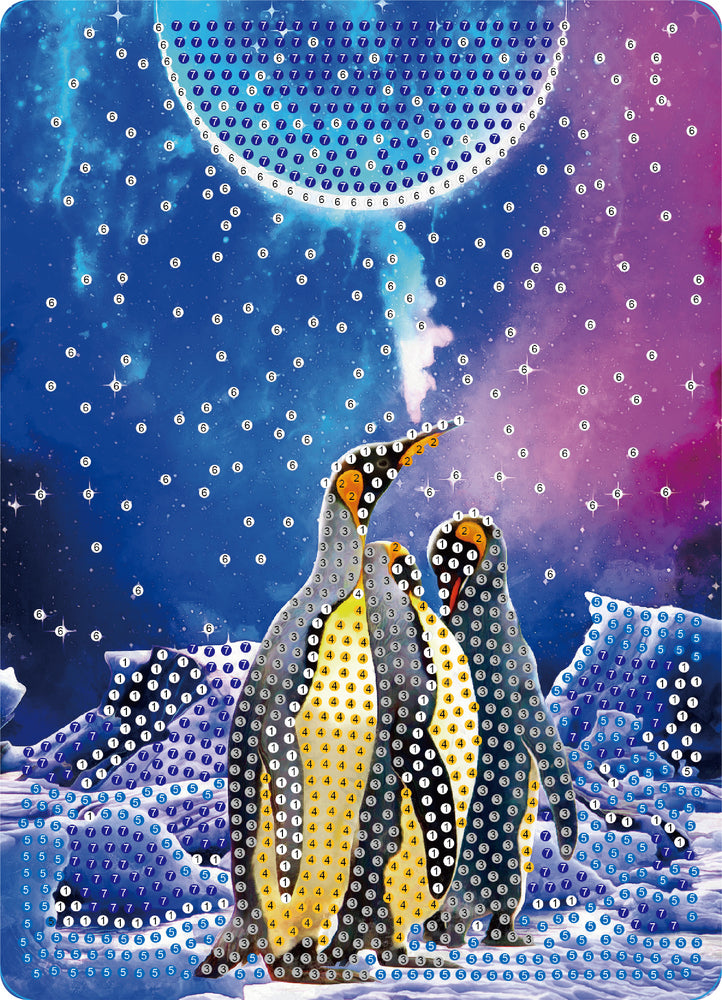 Diamond Art pingviner 13 x18 cm