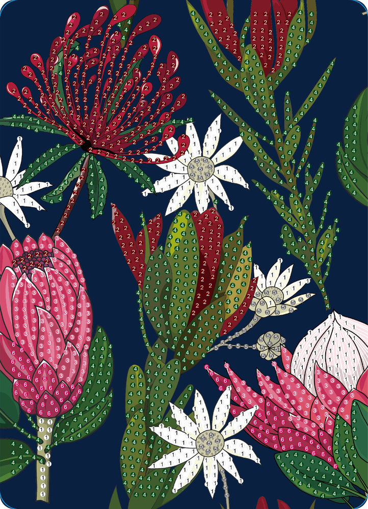 Diamond Art blomster 13 x 18 cm