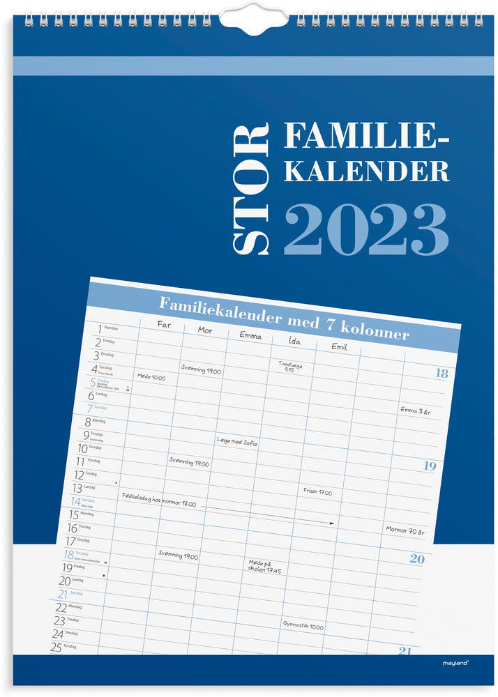Familiekalender stor 7 kol. 2023