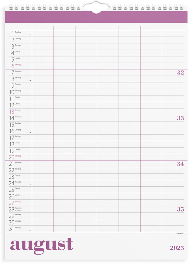 Familiekalender stor 7 kol. 2023