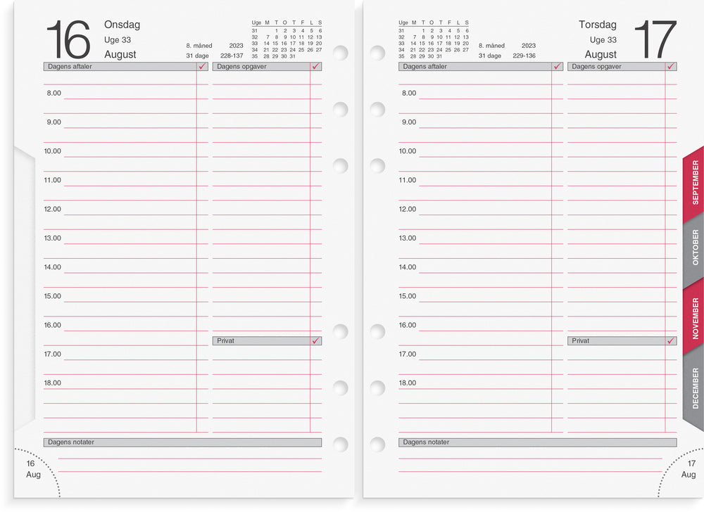 Dagkalender skind sort 2023