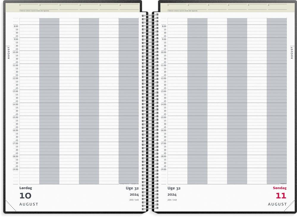 Aftalekalender 2024 dag sort
