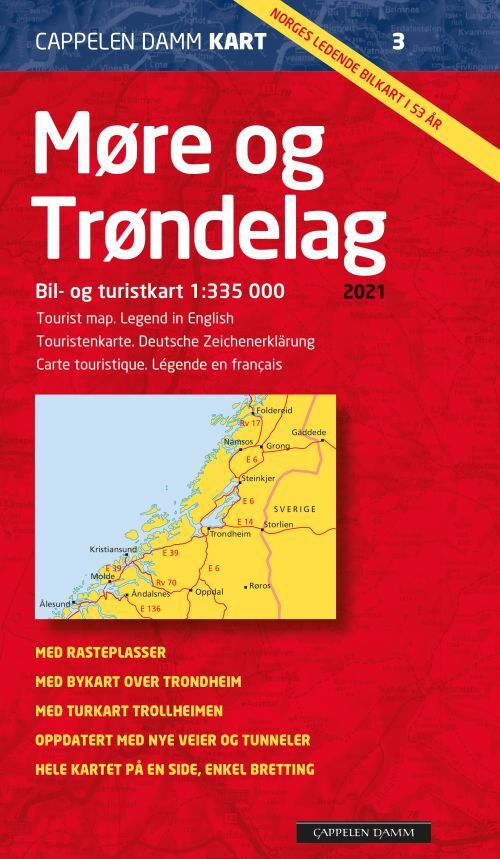 Møre og Trøndelag 2021 : bil- og turistkart = tourist map = Touristenkarte = carte touristique