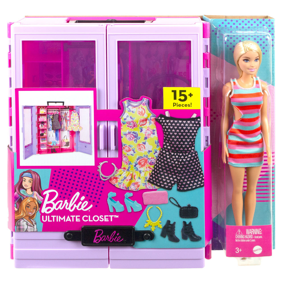 BARBIE ULTIMATIVE TØJSKAB MED DUKKE