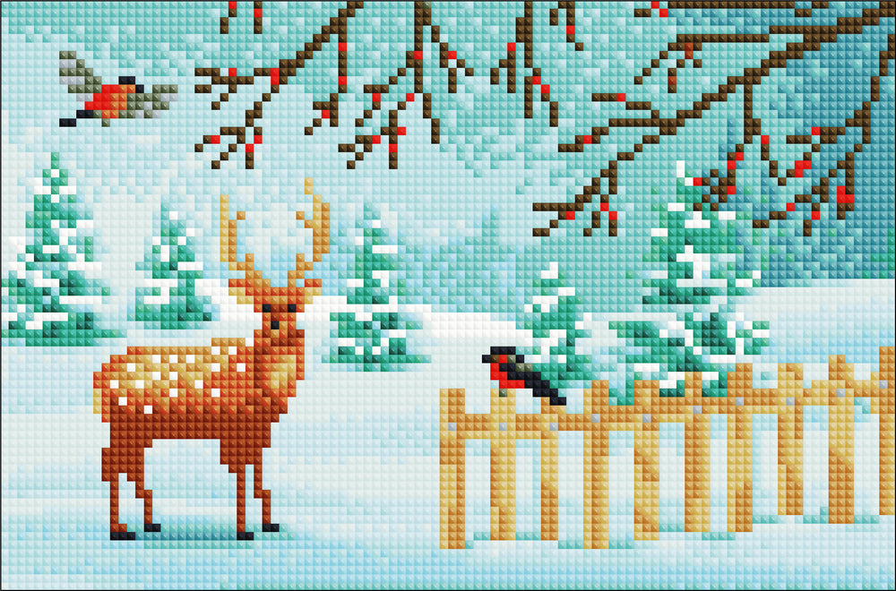 Diamond Art huse rensdyr 20 x 30 cm
