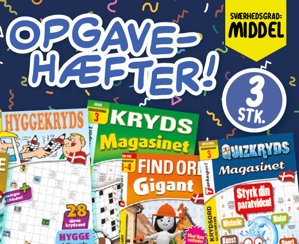 Krydsord, Sudoku og Find Ord Samleposer Sværhedsgrad: MELLEM/A