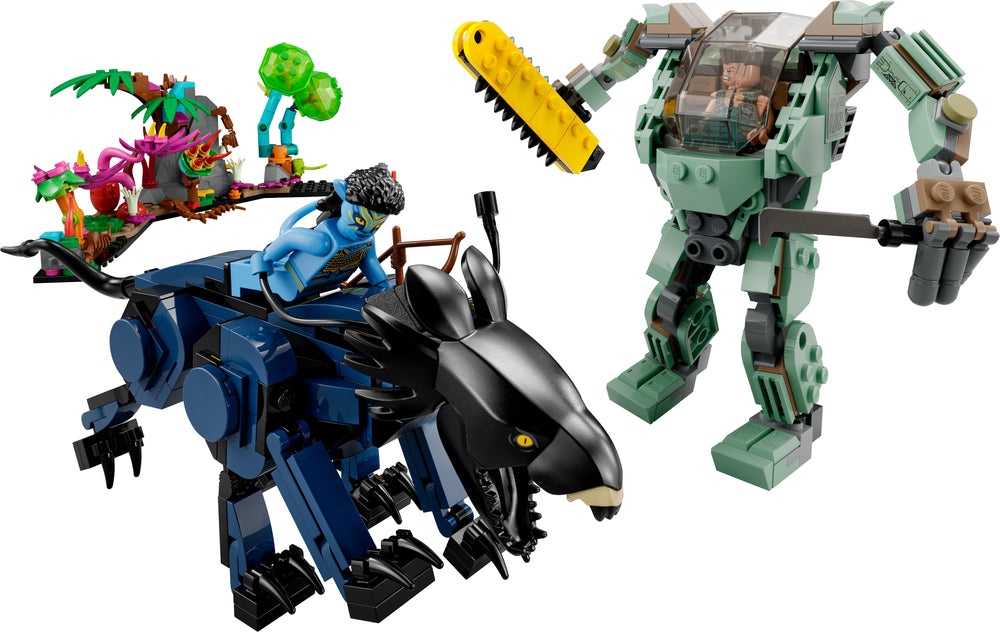 75571 LEGO Avater Neytiri og Thanator mod Quaritch i AMP-dragt