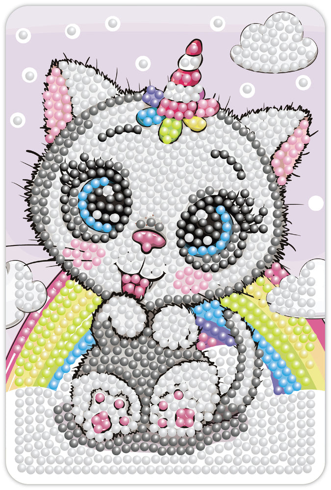 Diamond Art enhjørning katte 10 x 15 cm