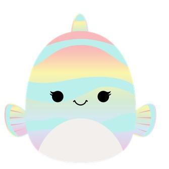 Squishmallows 30 cm stribet fisk