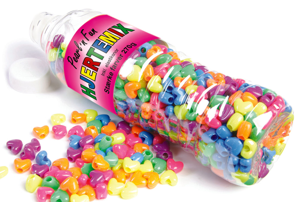 Pearl`n Fun Hjertemix 270g stærke farver