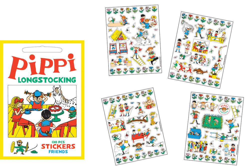 Pippi Stickers - Pippi og Venner med 130 klistermærker