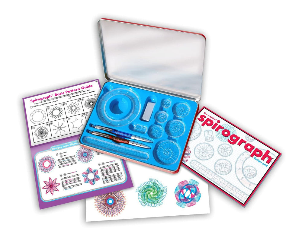 Spirograph sæt i metalæske