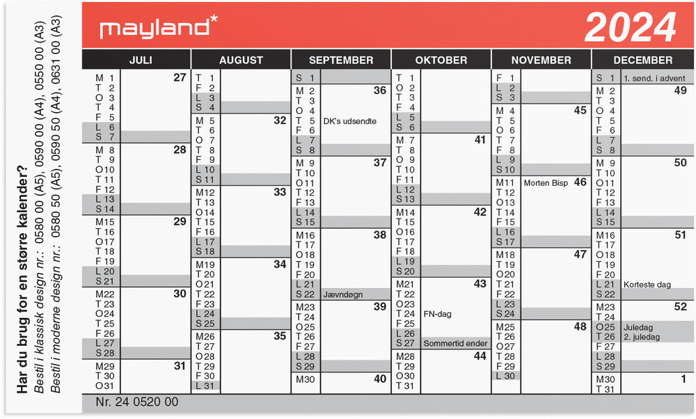 Kalender mini 2024 11,7 x 7 cm