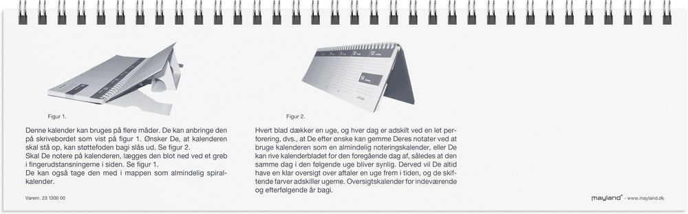 Bordkalender 2024 dag/uge grå