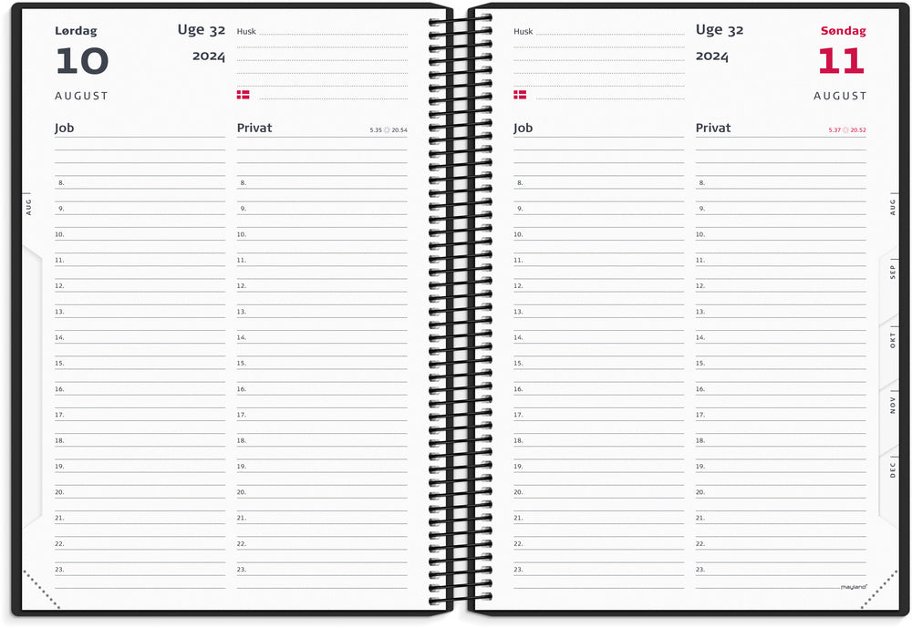 Kalender job/privat 2024 A5 dag