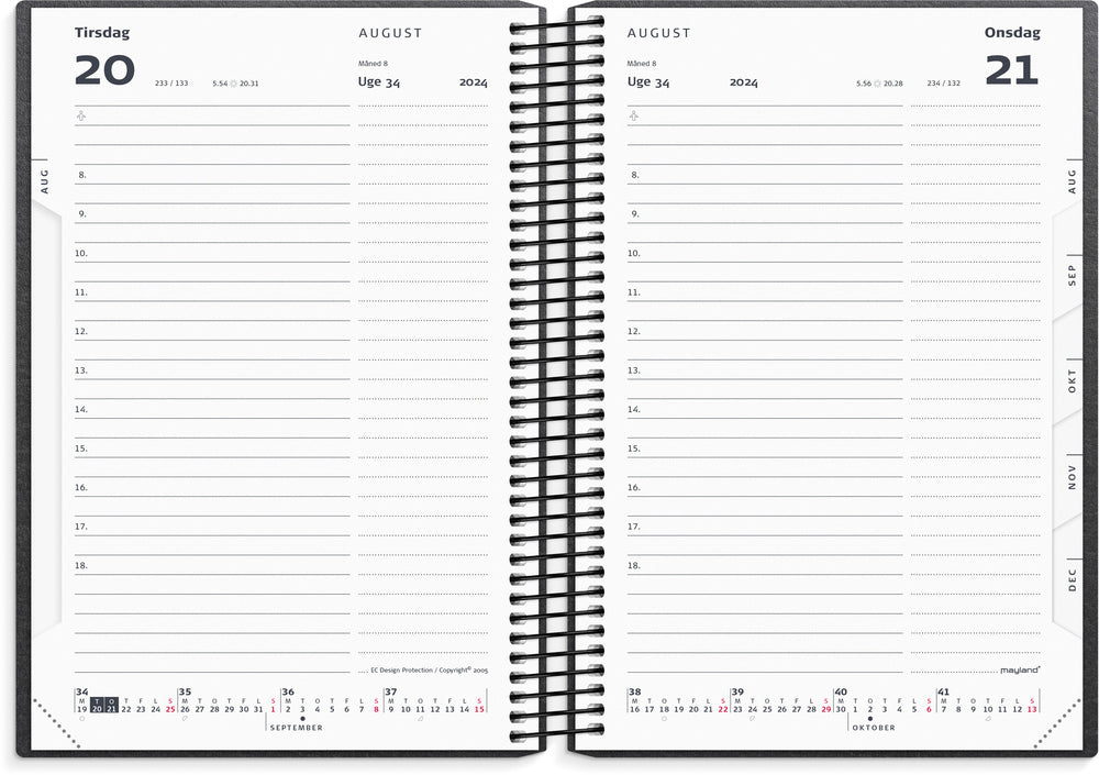 Kalender 2024 dag matsort