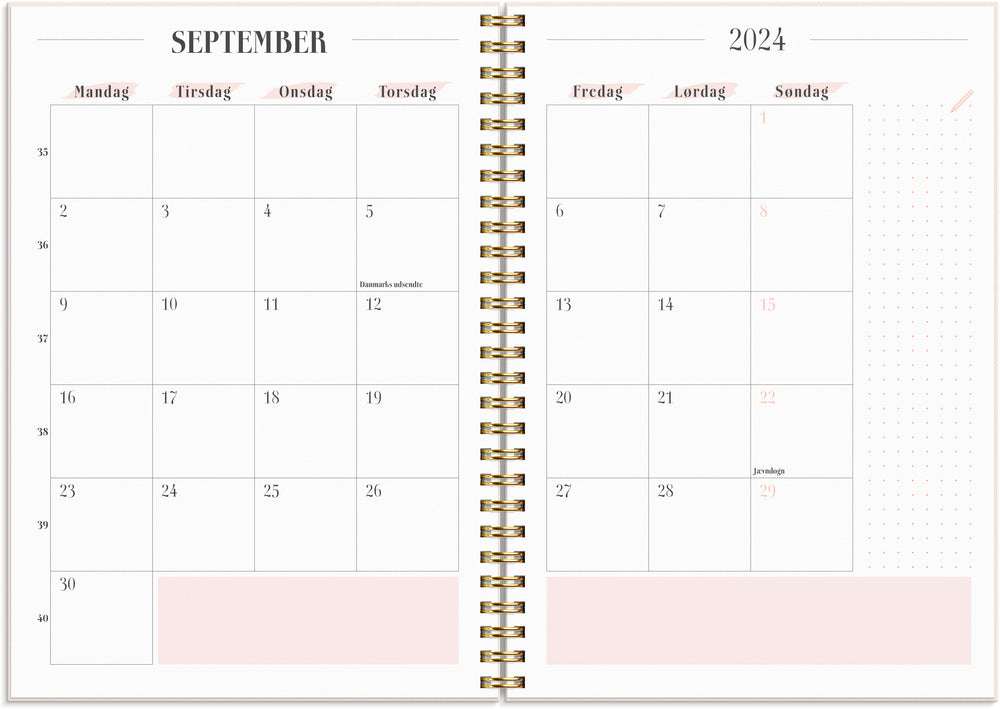 Life planner 2024 uge pink A5
