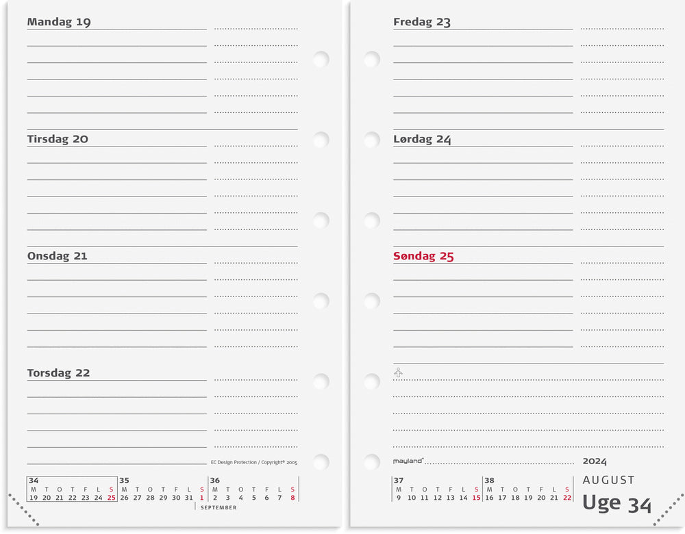 Kalender mini 2024 uge refill