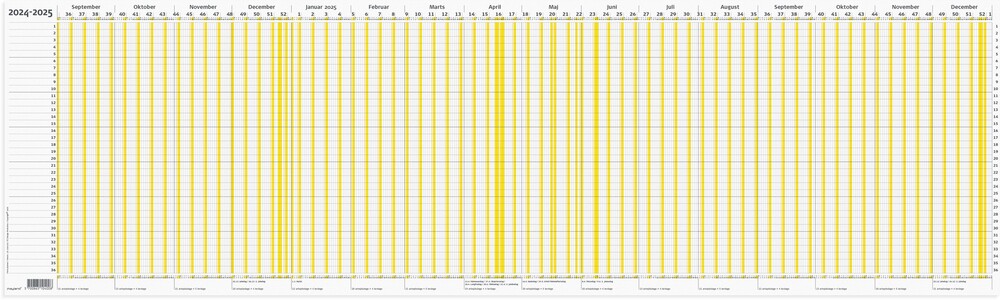Ferie planner 2024/2025 100 x 20 cm