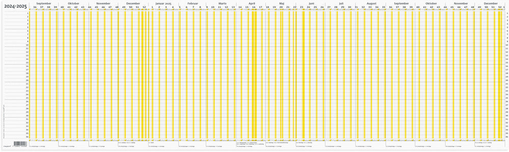 Ferie planner 2024/2025 100 x 20 cm