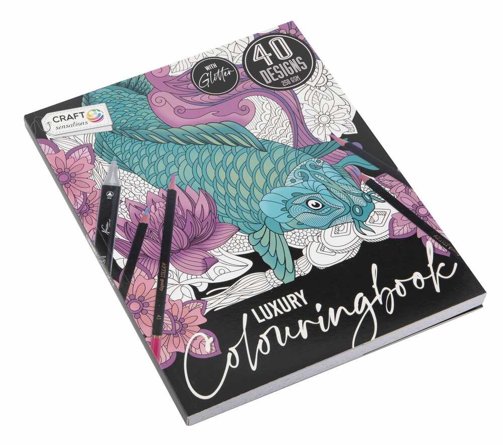 Malebog med glimmer - 40 ark, 250 gram