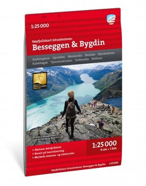 Jotunheimen : Besseggen & Bygdin 1:25 000