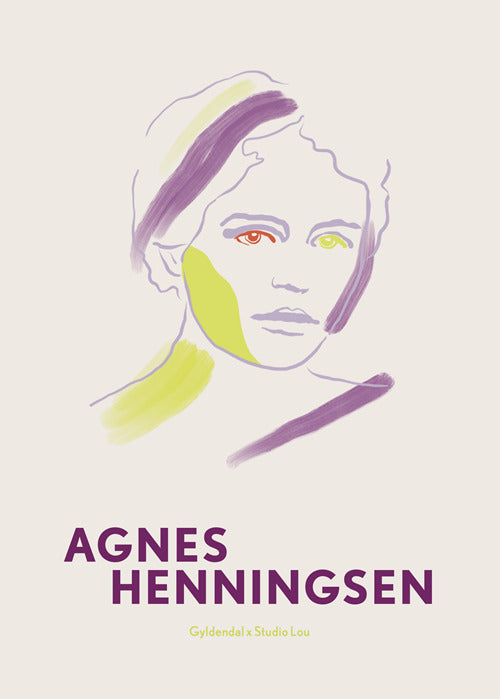 Plakat, Agnes Henningsen-portræt (lilla)