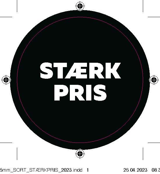 Bogetiket Stærk pris sort - ø55mm - 100 stk. pr. ruller