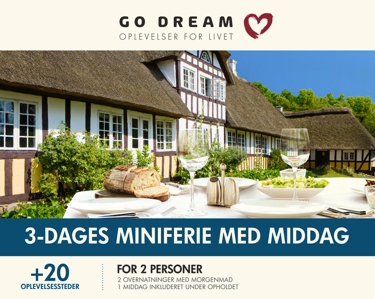 GO DREAM 3 dages miniferie med middag for 2