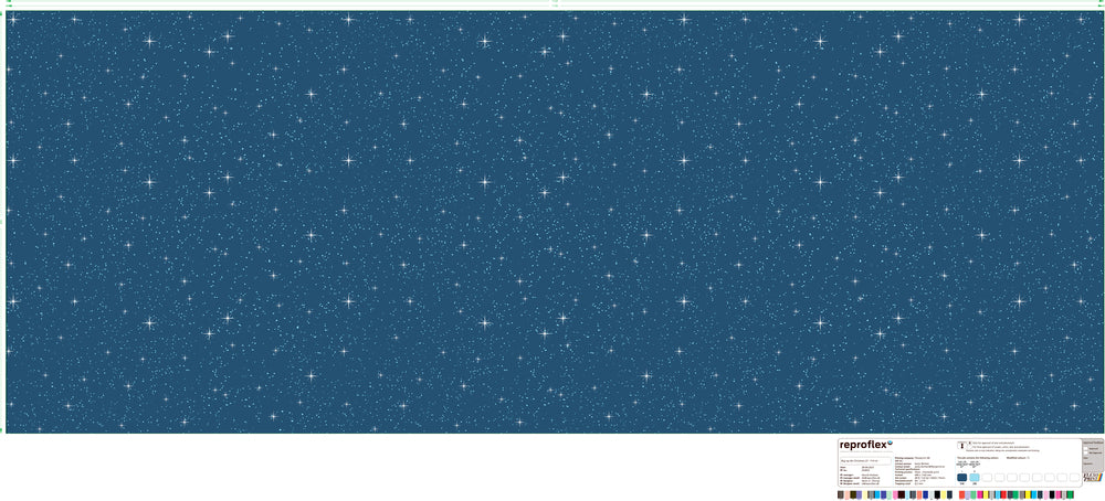 Økonom jul 38cmx150m kraft blå stjerneskud beige bagside