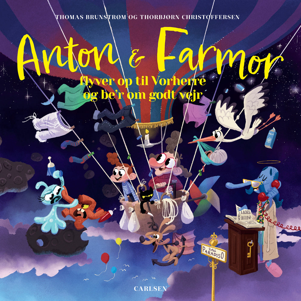 Anton og farmor flyver op til Vorherre og be'r om godt vejr
