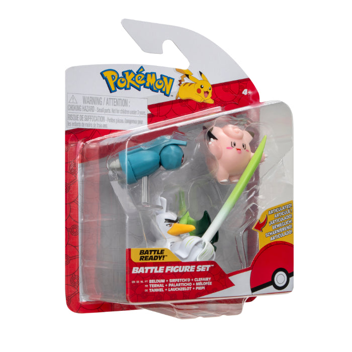 Pokémon Battle Figure 3-PAK CLEFAIRY, BELDUM, SIRFETCHD