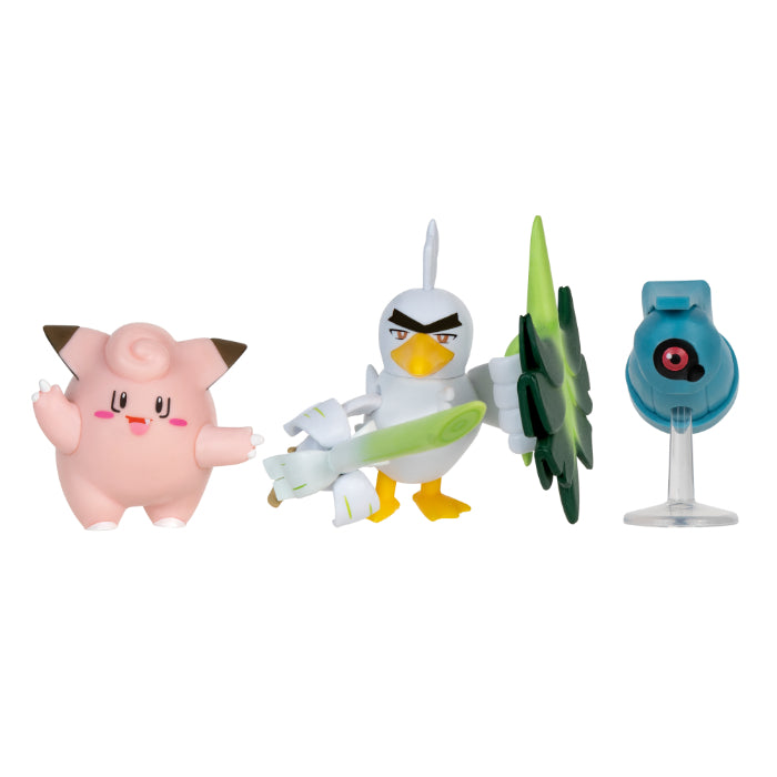 Pokémon Battle Figure 3-PAK CLEFAIRY, BELDUM, SIRFETCHD
