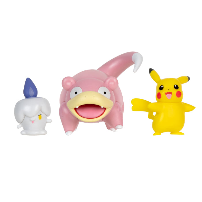 Pokémon Battle Figure 3-PAK PIKACHU, LITWICK, SLOWPOKE
